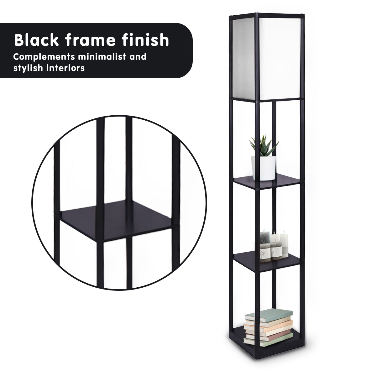 Elegant 3 Tier Sarantino Etagere Floor Lamp