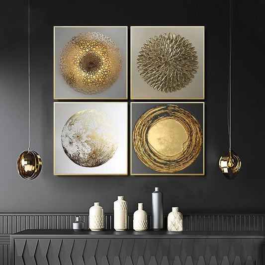 Abstract Gold Luxury Nordic Canvas Art