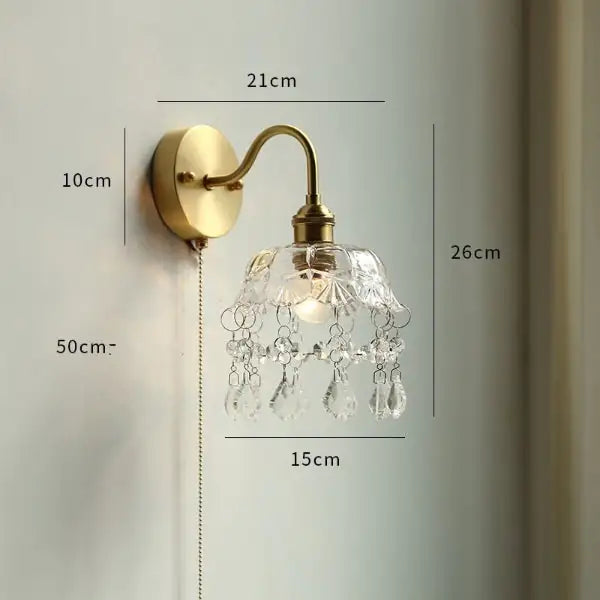 Nordic Style Glass Copper LED Wall Light