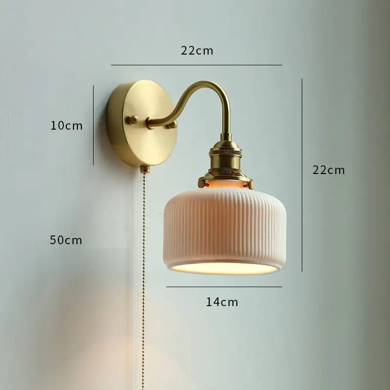 Nordic Style Glass Copper LED Wall Light