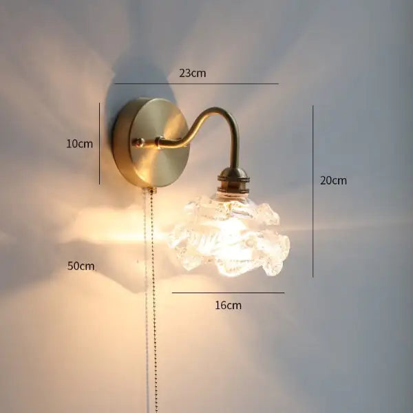 Nordic Style Glass Copper LED Wall Light