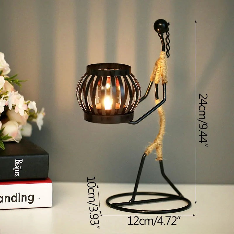 Nordic Metal Abstract Sculpture Candle Holder