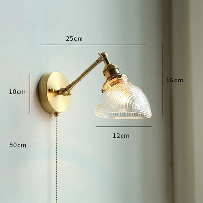 Nordic Style Glass Copper LED Wall Light