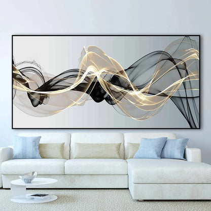 Nordic Luxury Ribbon Abstract Art Canvas