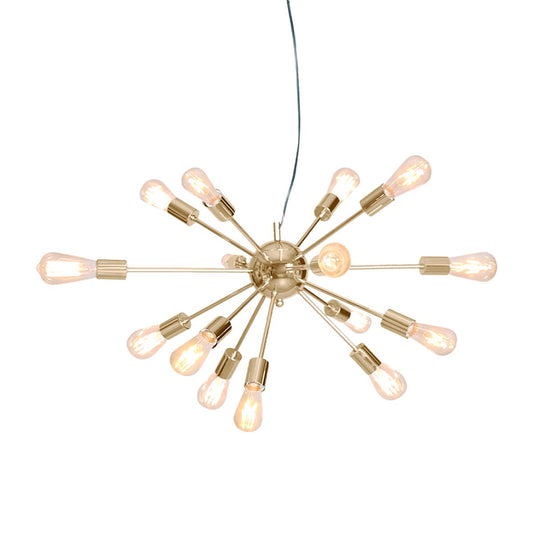 Sarantino 15-Light Sputnik Chandelier in Brass Finish