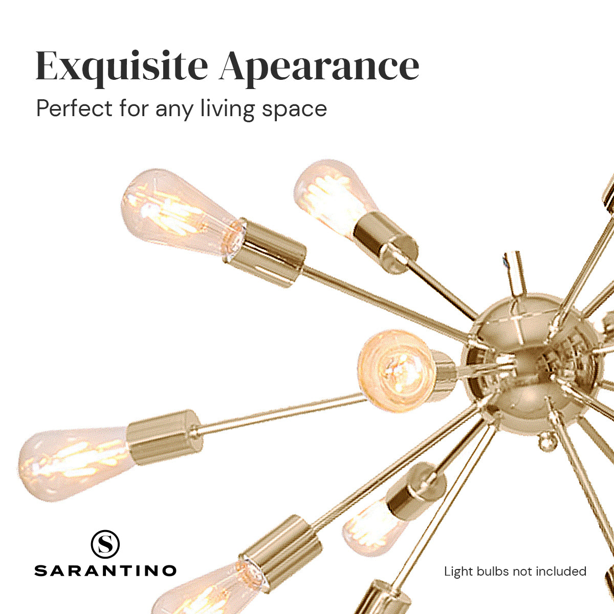 Sarantino 15-Light Sputnik Chandelier in Brass Finish