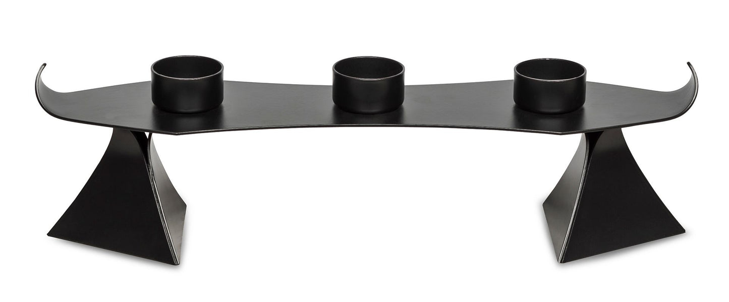 Modern Black Metal Harbour Style Tea Light Candle Holder