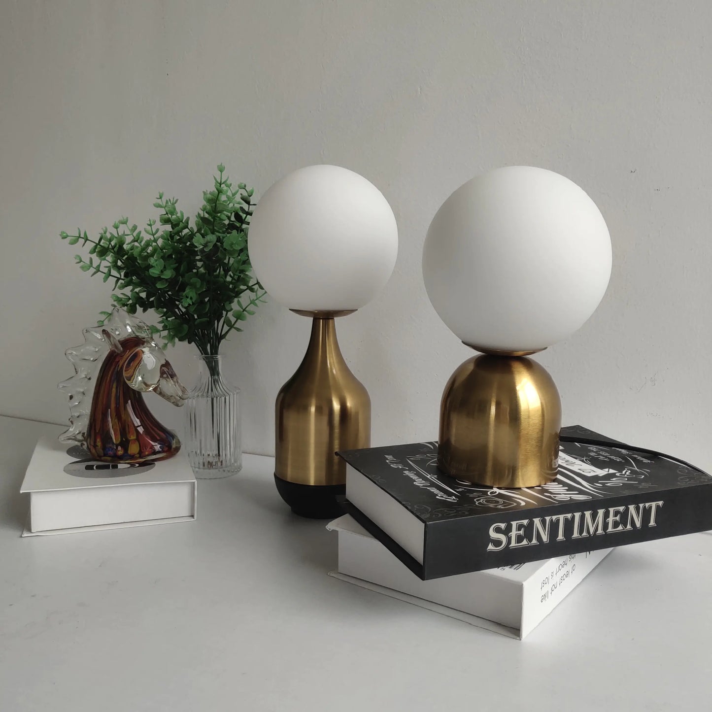 Modern Nordic Glass Ball Brass Table Lamps