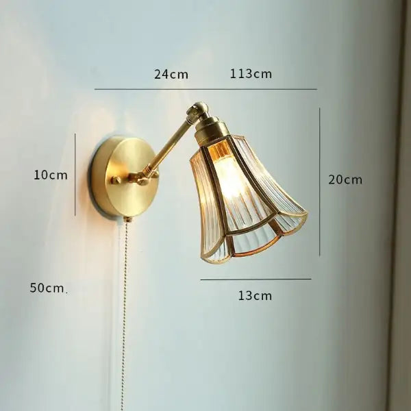 Nordic Style Glass Copper LED Wall Light