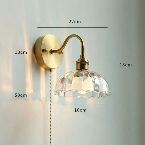 Nordic Style Glass Copper LED Wall Light