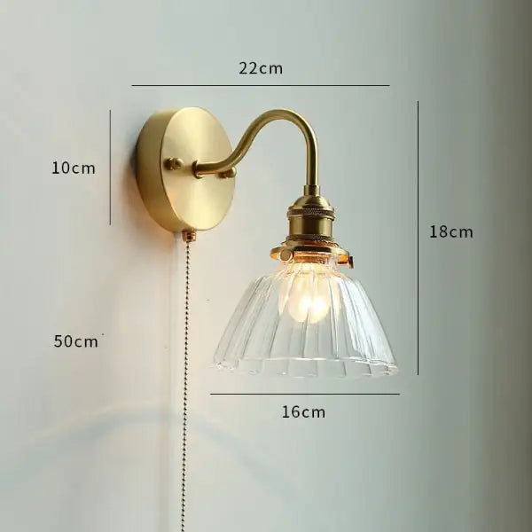 Nordic Style Glass Copper LED Wall Light