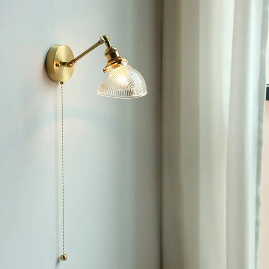 Nordic Style Glass Copper LED Wall Light