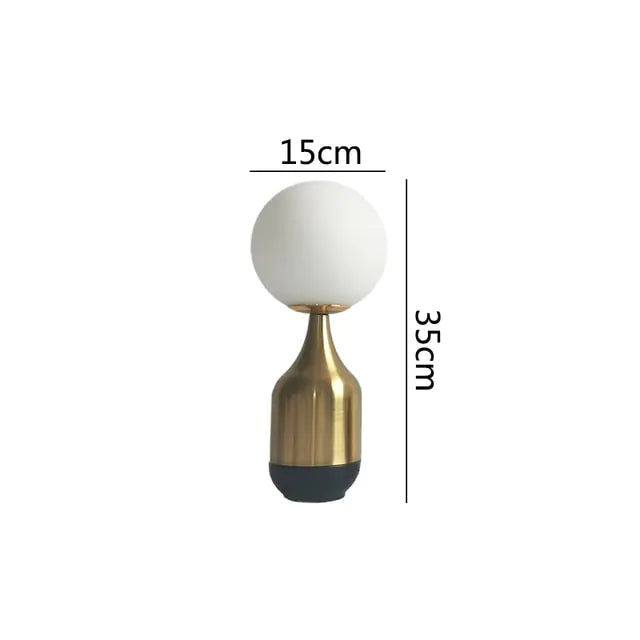 Modern Nordic Glass Ball Brass Table Lamps