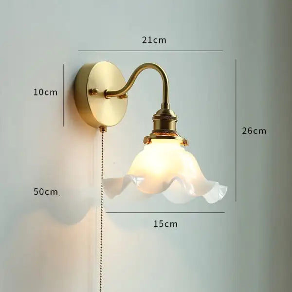 Nordic Style Glass Copper LED Wall Light