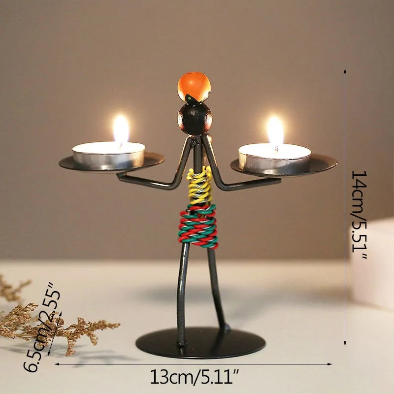 Nordic Metal Abstract Sculpture Candle Holder