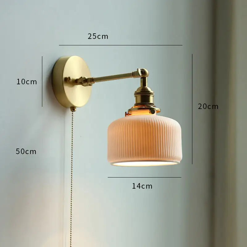 Nordic Style Glass Copper LED Wall Light