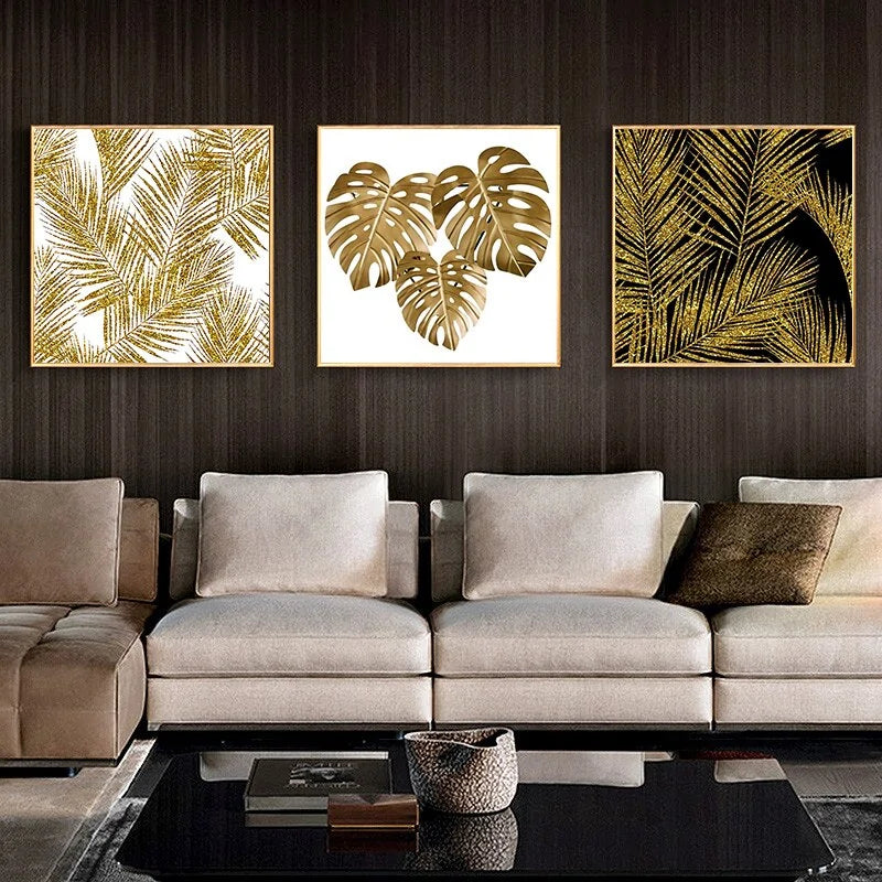 Abstract Gold Luxury Nordic Canvas Art