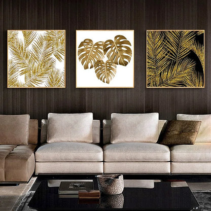 Abstract Gold Luxury Nordic Canvas Art