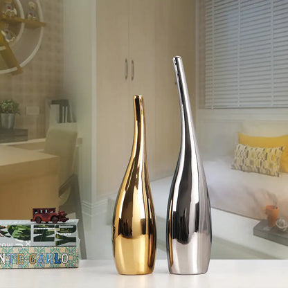 Nordic Gold Plated Ceramic Vases